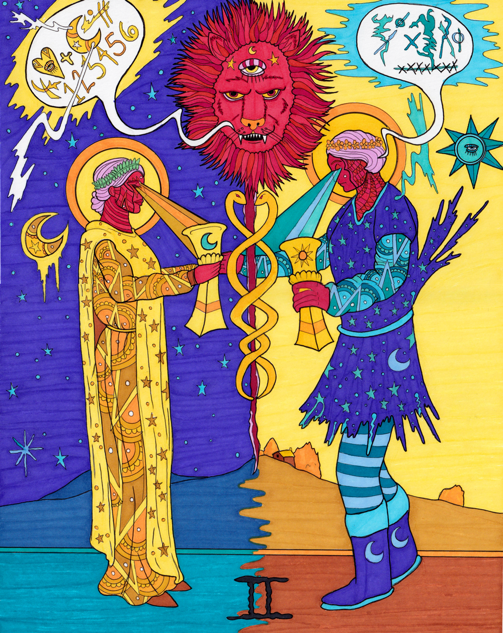 2 of Cups, 2 of Us - Original Artwork by Christopher Mohn