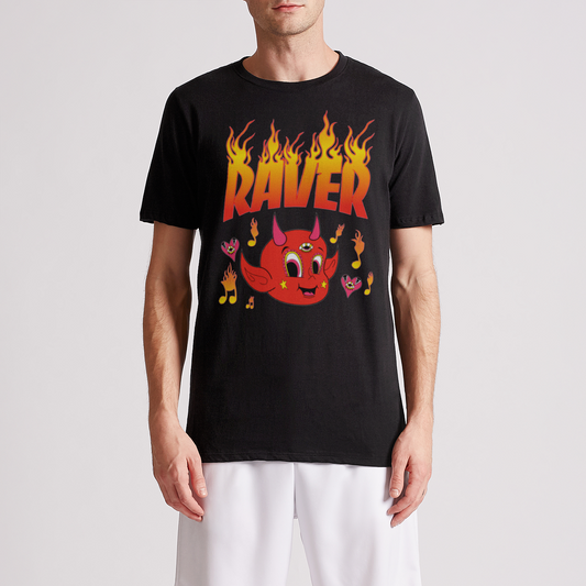Little Devil Raver Short Sleeve T-Shirt | Unleash Your Inner Mischief in Style